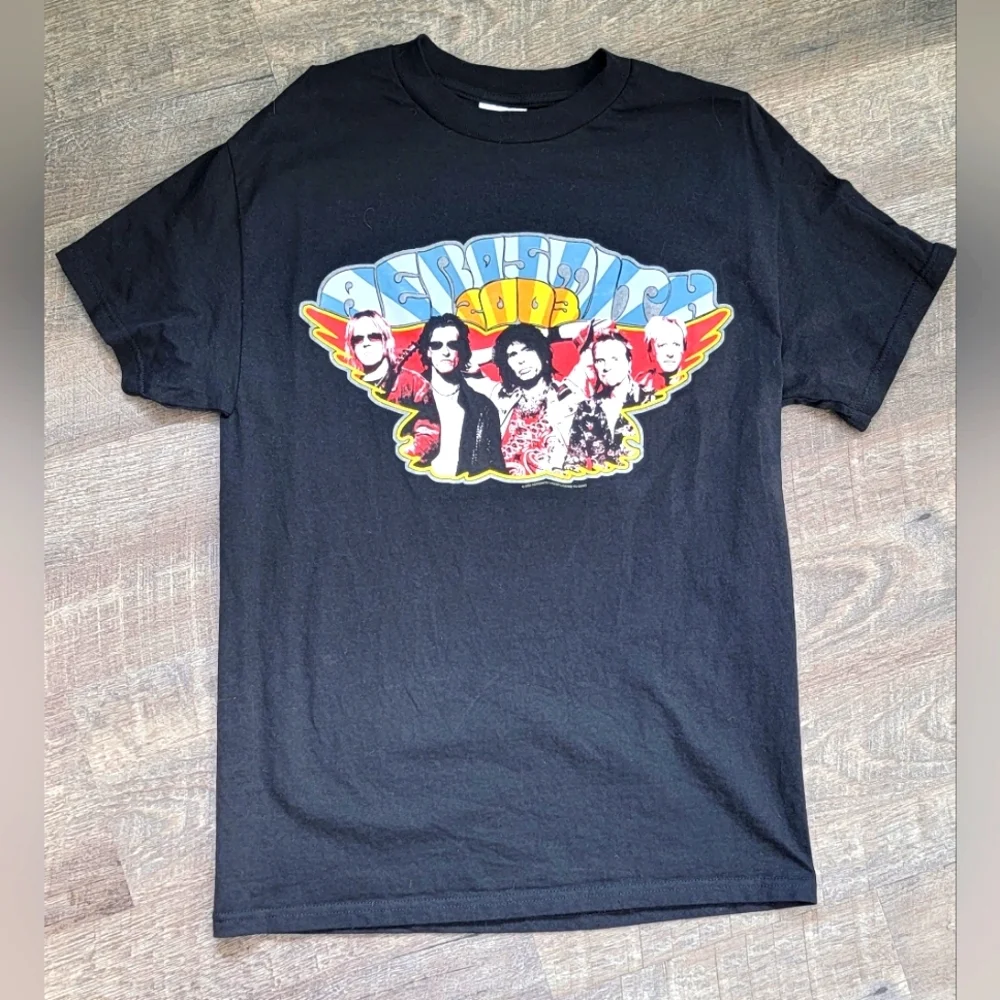 Vintage '03 Aerosmith Tour Tee Men's M Black Screen Print 100% Pre Shrunk Cotton